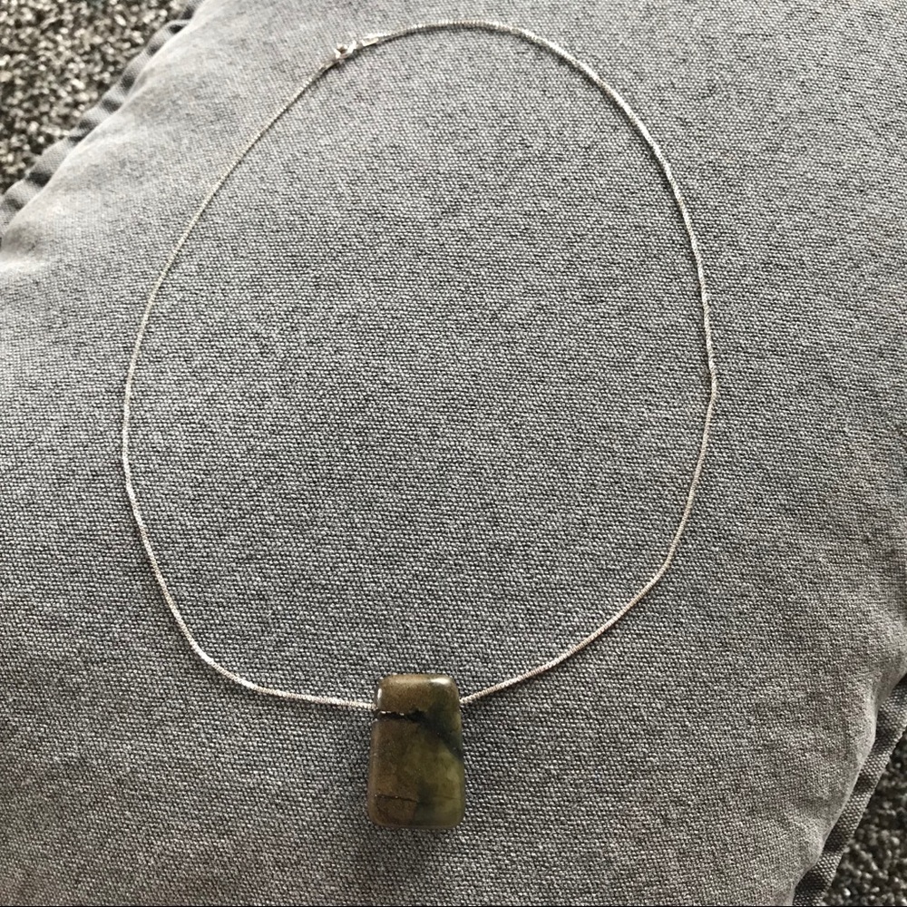 Sterling Silver Necklace w/ Natural Stone